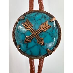 Copper By Bell Western Bolo bolero neck tie round turquoise